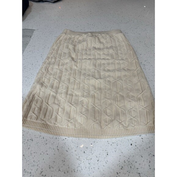 Free People Ivory Cable Knit Mini Skirt Small Preowned Winter Skirt - Picture 3 of 7